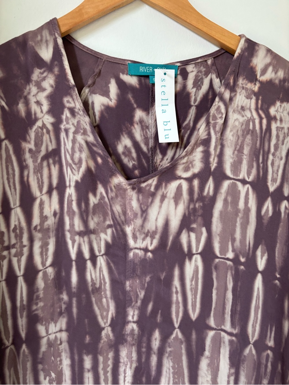 River + Sky Tie Dye V-Neck Dress in Chocolates Brown and Cream NWT - Picture 5 of 9